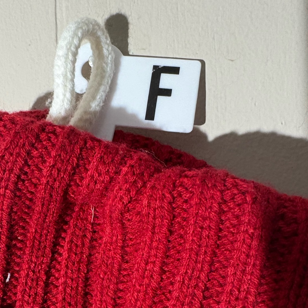 Letter F Wondershop Red Knit Stocking - Picture 3 of 4